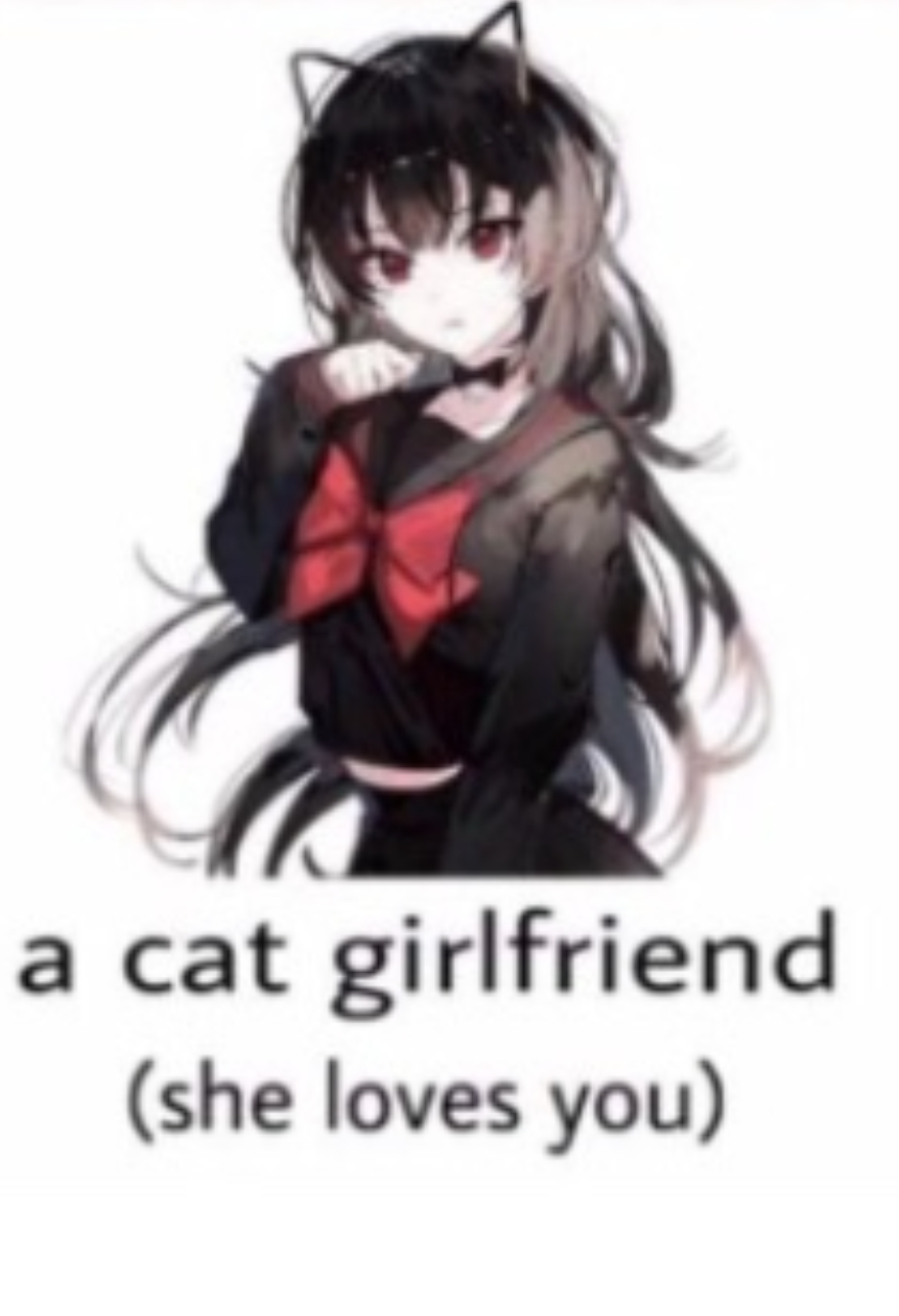 a cat girl friend Blank Meme Template