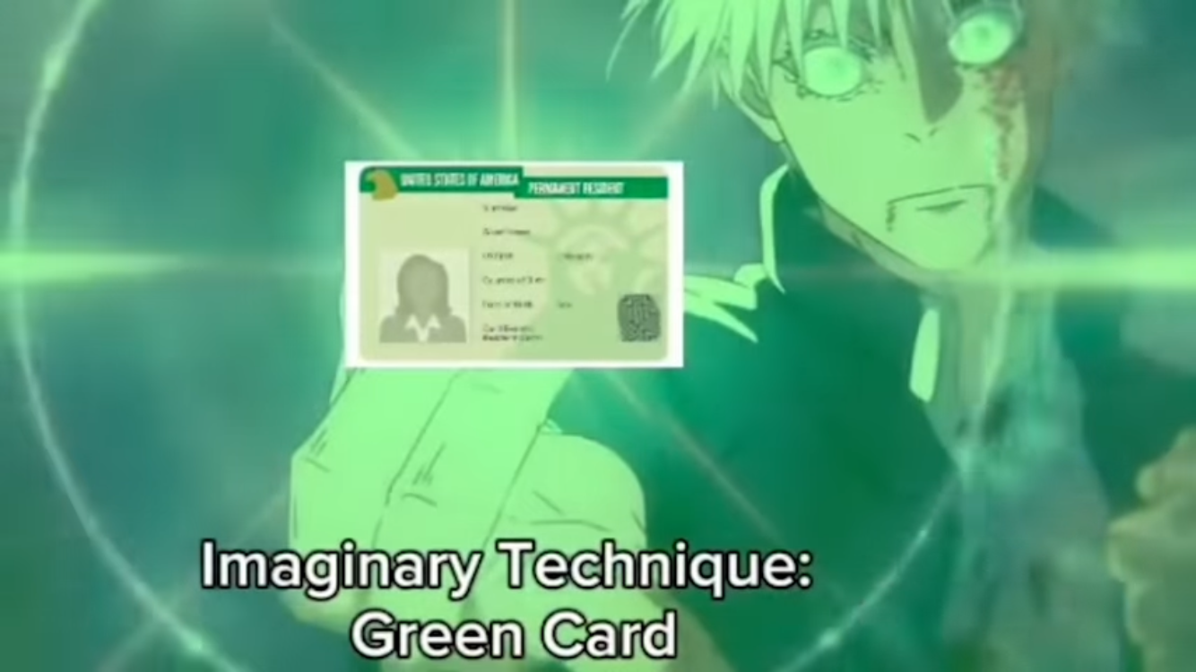 Imaginary Technique: Green Card Blank Meme Template