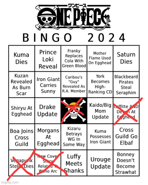 One piece 2024 Bingo | image tagged in one piece 2024 bingo | made w/ Imgflip meme maker