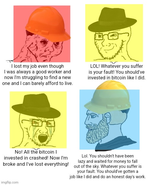 Lib-right reaps what he sows and auth-left becomes auth-right | image tagged in political compass,neckbeard libertarian,crypto,bitcoin,unemployment,work | made w/ Imgflip meme maker