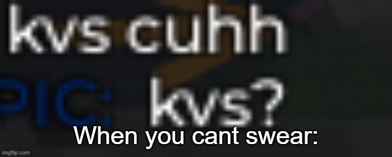 Kvs | When you cant swear: | image tagged in funny,relatable,roblox,chat,swearing | made w/ Imgflip meme maker