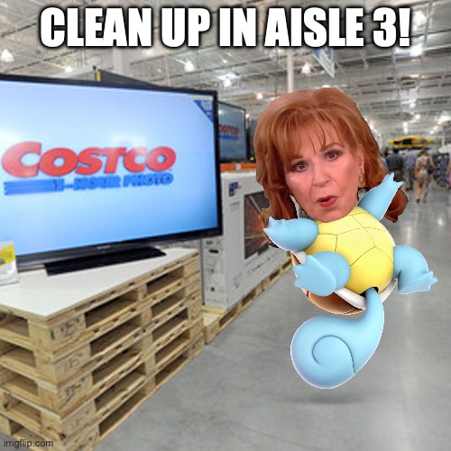 She's a Squirter | CLEAN UP IN AISLE 3! | image tagged in joy behar,squirtle,costco,new york,conviction,pee | made w/ Imgflip meme maker
