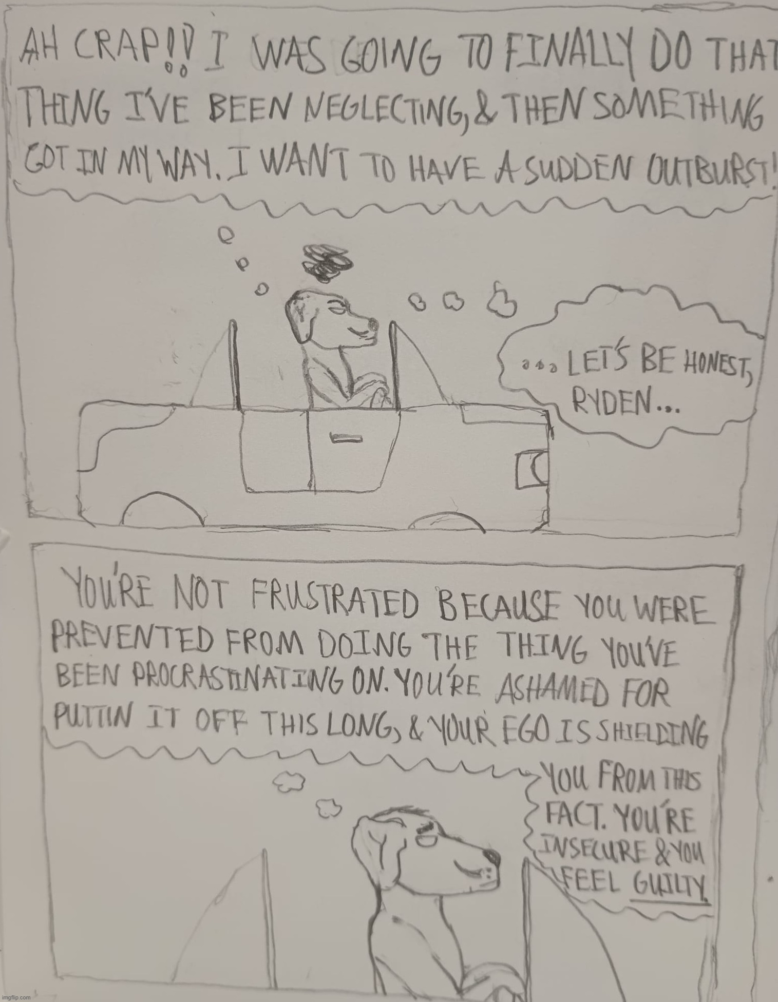 A little self awareness about how the ego can work. Some of these comics are lessons and reflections. | image tagged in dog,anthro,furry,comics/cartoons,ego,insecurity | made w/ Imgflip meme maker