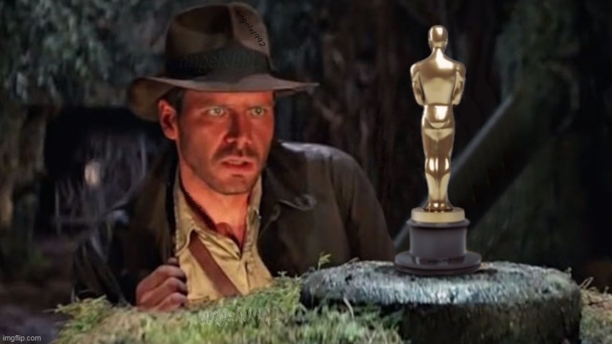 image tagged in movies,indiana jones,statue,oscars,harrison ford,awards | made w/ Imgflip meme maker