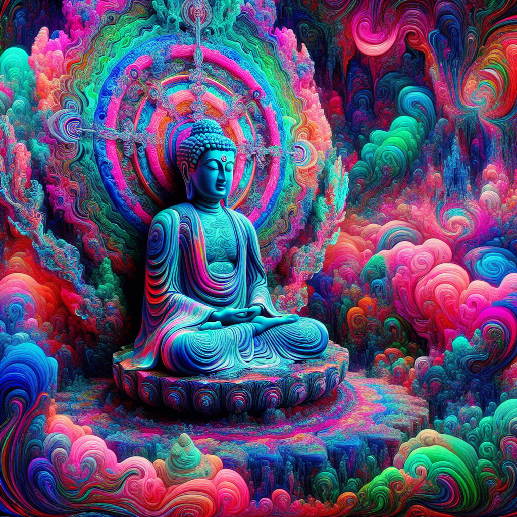 High Quality Psychedelic buddha Blank Meme Template