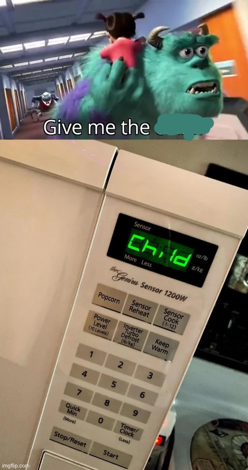 When your Microwave demands a sacrifice | image tagged in give me the child,sacrifice,child | made w/ Imgflip meme maker
