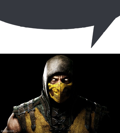 image tagged in discord speech bubble,scorpion | made w/ Imgflip meme maker