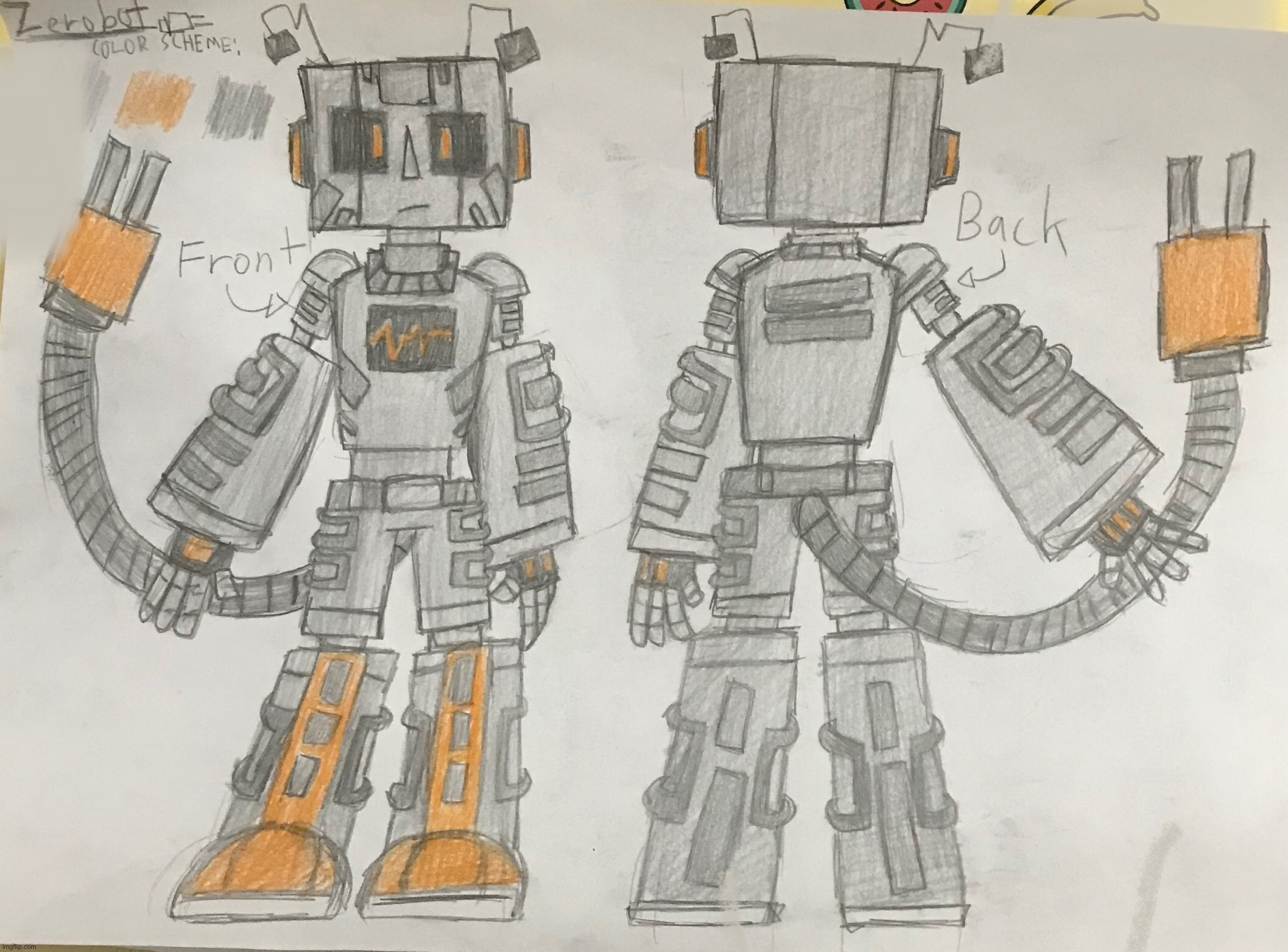 Zerobot character design sheet | made w/ Imgflip meme maker