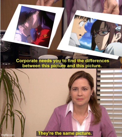 Poor Shinji | image tagged in memes,they're the same picture | made w/ Imgflip meme maker