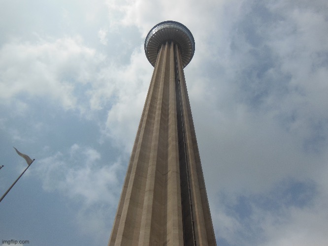 Picture that I took of the tower of the Americas in San Antonio taken by a point and shoot from 2012 | made w/ Imgflip meme maker