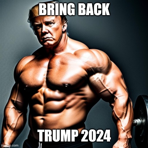 Muscle Donald Trump | BRING BACK; TRUMP 2024 | image tagged in muscle donald trump,donald trump,trump 2024,giga chad,brawl stars,sigma | made w/ Imgflip meme maker