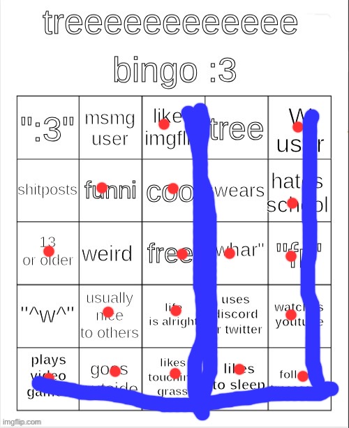 treeeeeeeeee bingo :3 | image tagged in treeeeeeeeee bingo 3 | made w/ Imgflip meme maker