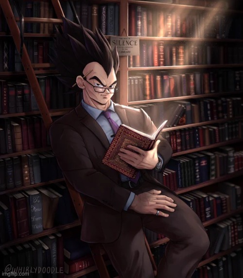 gn | image tagged in librarian vegeta,i have kids in my basement | made w/ Imgflip meme maker