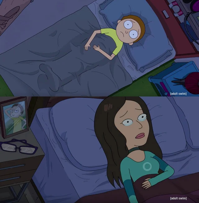 Morty in bed Blank Meme Template