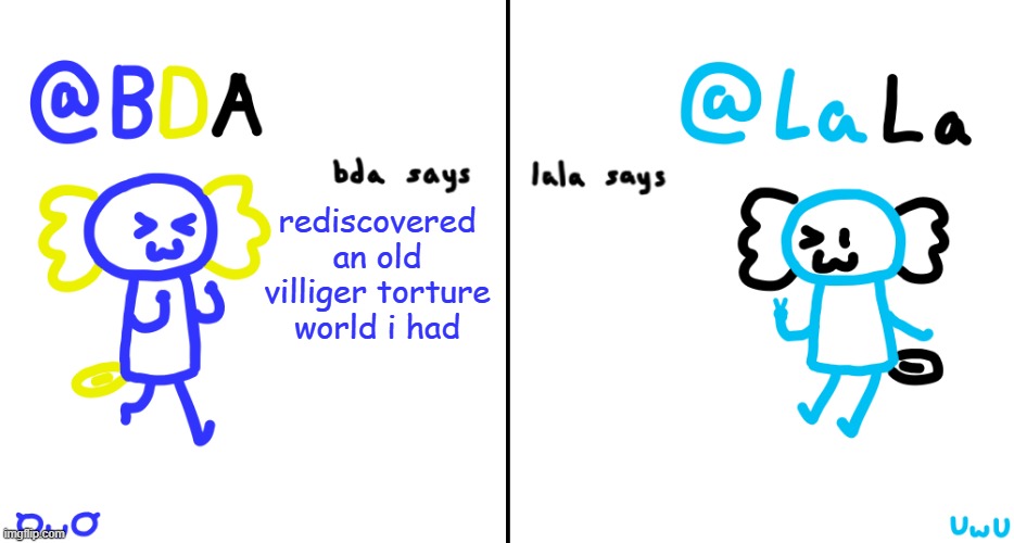*in minecraft | rediscovered an old villiger torture world i had | image tagged in bda and lala announcment temp | made w/ Imgflip meme maker