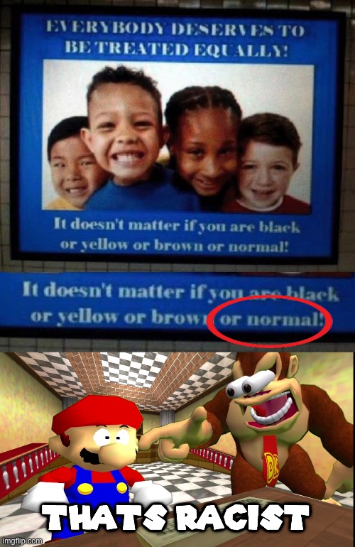 image tagged in dk says that's racist | made w/ Imgflip meme maker