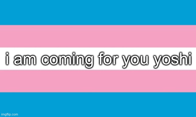 Transgender Flag | i am coming for you yoshi | image tagged in transgender flag | made w/ Imgflip meme maker