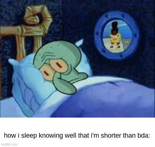 how i sleep knowing well that i'm shorter than bda: | made w/ Imgflip meme maker