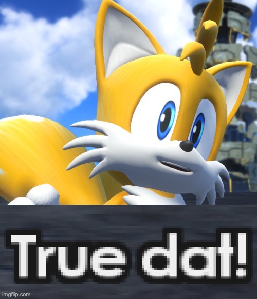 hewo | image tagged in tails true dat sonic forces | made w/ Imgflip meme maker