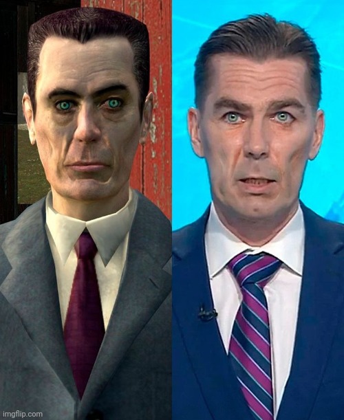 Why he look like the gman from Garry's mod | made w/ Imgflip meme maker