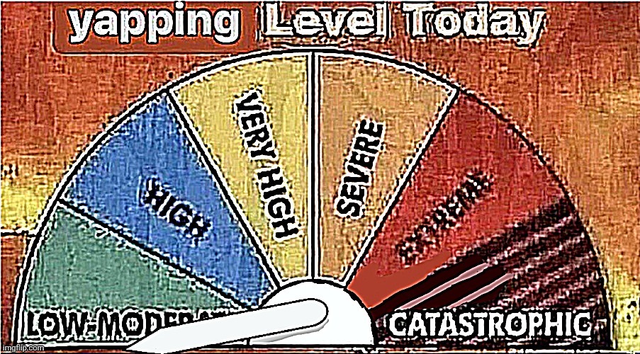 Yapping level today absurdly low | image tagged in yapping level today absurdly low | made w/ Imgflip meme maker