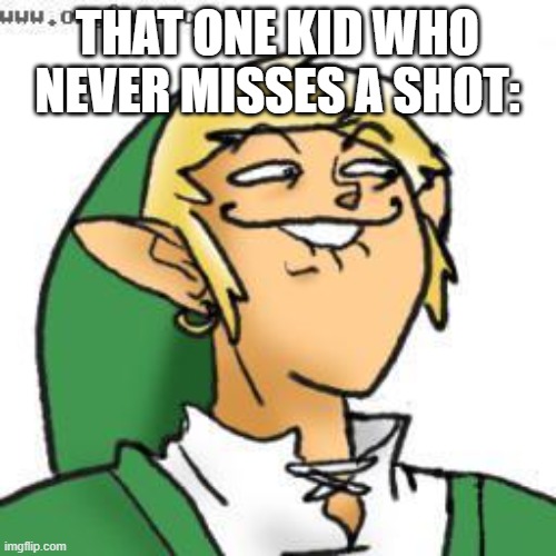 THAT ONE KID WHO NEVER MISSES A SHOT: | image tagged in lol of zelda | made w/ Imgflip meme maker