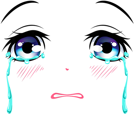High Quality crying anime eyes transparent Blank Meme Template
