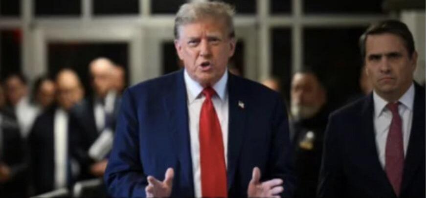 Trump at Podium Blank Meme Template
