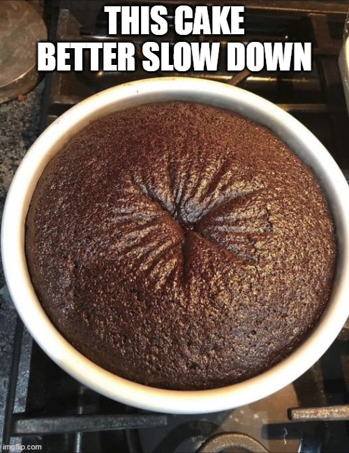 This cake better slow down | THIS CAKE BETTER SLOW DOWN | image tagged in bundt cake,funny,starfish,butthole,chocolate cake | made w/ Imgflip meme maker