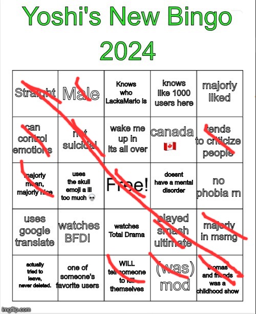 i got a bingo!! | image tagged in yoshi 2024 bingo | made w/ Imgflip meme maker