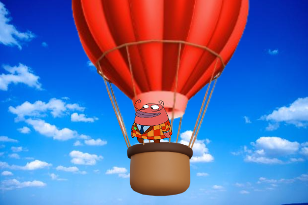 Monty in his Hot Air Balloon Blank Meme Template
