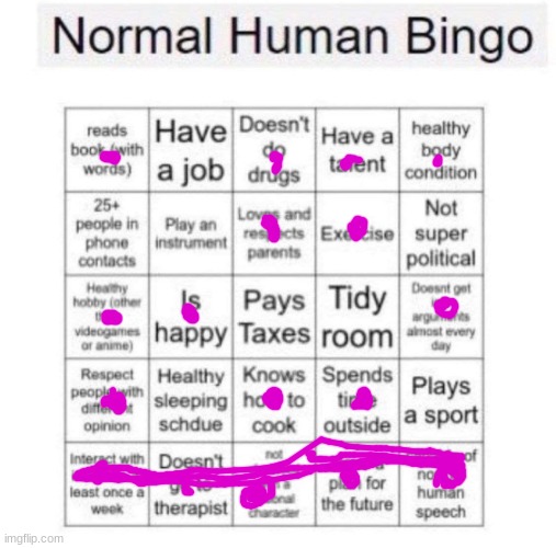 yay I got Bingo | image tagged in normal human bingo | made w/ Imgflip meme maker
