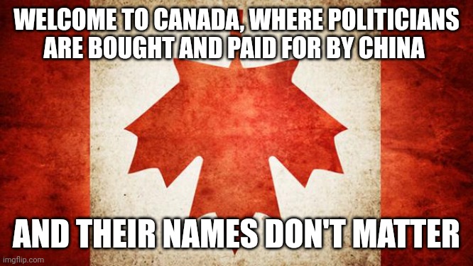 Because they're liberals | WELCOME TO CANADA, WHERE POLITICIANS ARE BOUGHT AND PAID FOR BY CHINA; AND THEIR NAMES DON'T MATTER | image tagged in canada | made w/ Imgflip meme maker