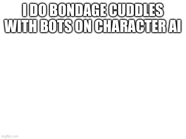 I DO BONDAGE CUDDLES WITH BOTS ON CHARACTER AI | made w/ Imgflip meme maker