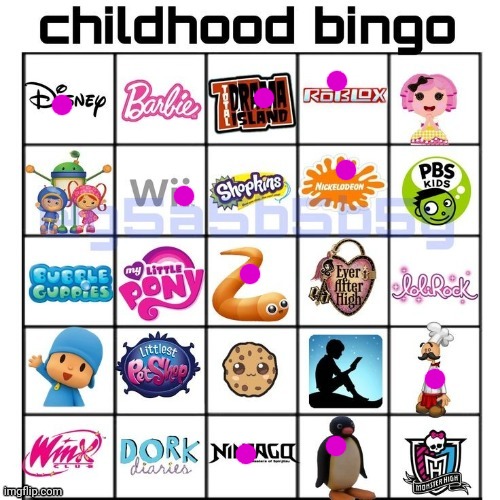 Childhood bingo | image tagged in childhood bingo | made w/ Imgflip meme maker