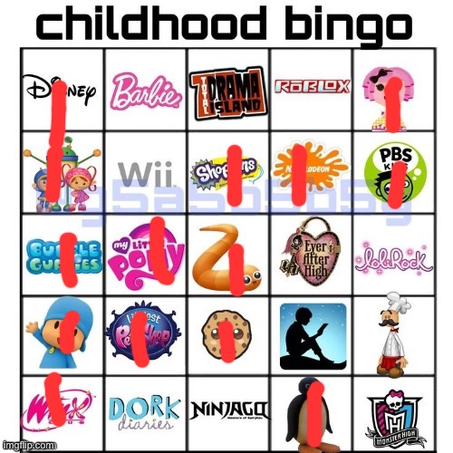 Childhood bingo | image tagged in childhood bingo | made w/ Imgflip meme maker