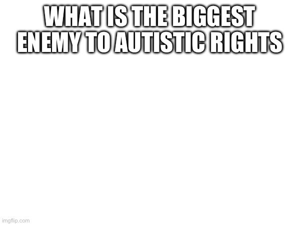 WHAT IS THE BIGGEST ENEMY TO AUTISTIC RIGHTS | made w/ Imgflip meme maker