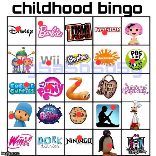 Childhood bingo | image tagged in childhood bingo | made w/ Imgflip meme maker