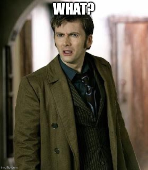 doctor who is confused | WHAT? | image tagged in doctor who is confused | made w/ Imgflip meme maker