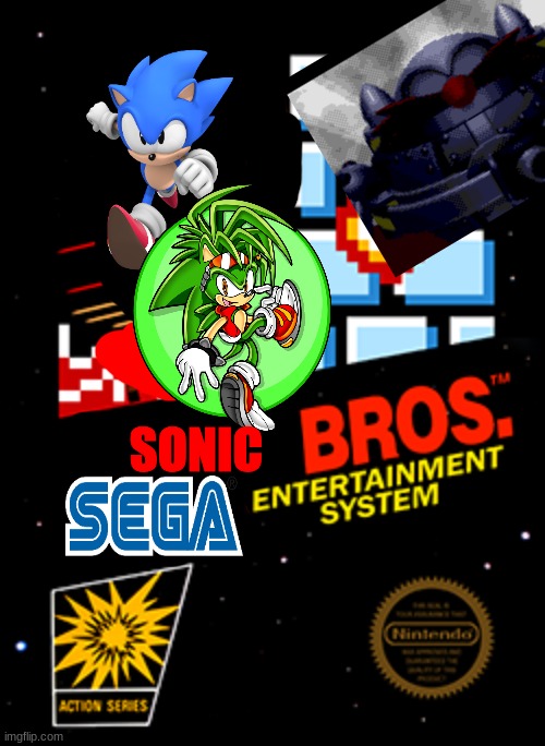 Sonic bros for the SE-S | SONIC | image tagged in super mario bros boxart | made w/ Imgflip meme maker