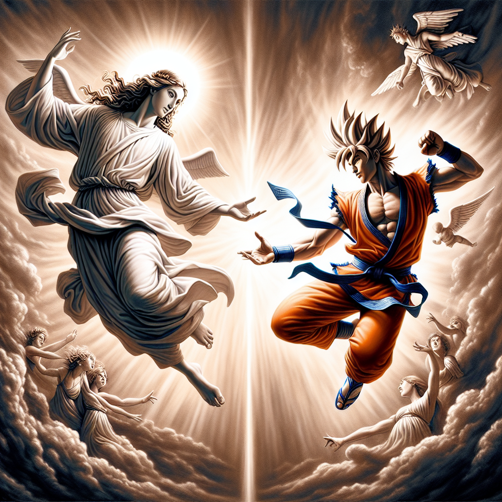 Jesus vs Goku Blank Meme Template