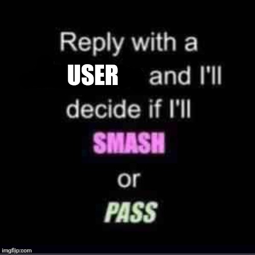 Smash or Pass | USER | image tagged in smash or pass | made w/ Imgflip meme maker