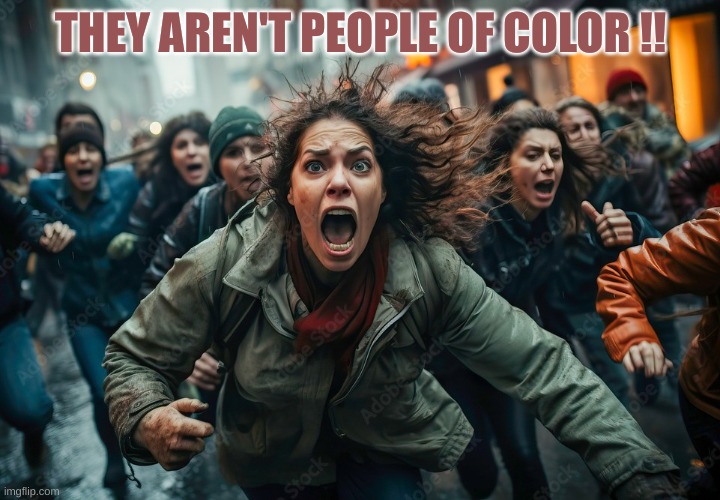 THEY AREN'T PEOPLE OF COLOR !! | made w/ Imgflip meme maker