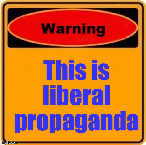 Warning Sign Meme | This is liberal propaganda | image tagged in memes,warning sign | made w/ Imgflip meme maker