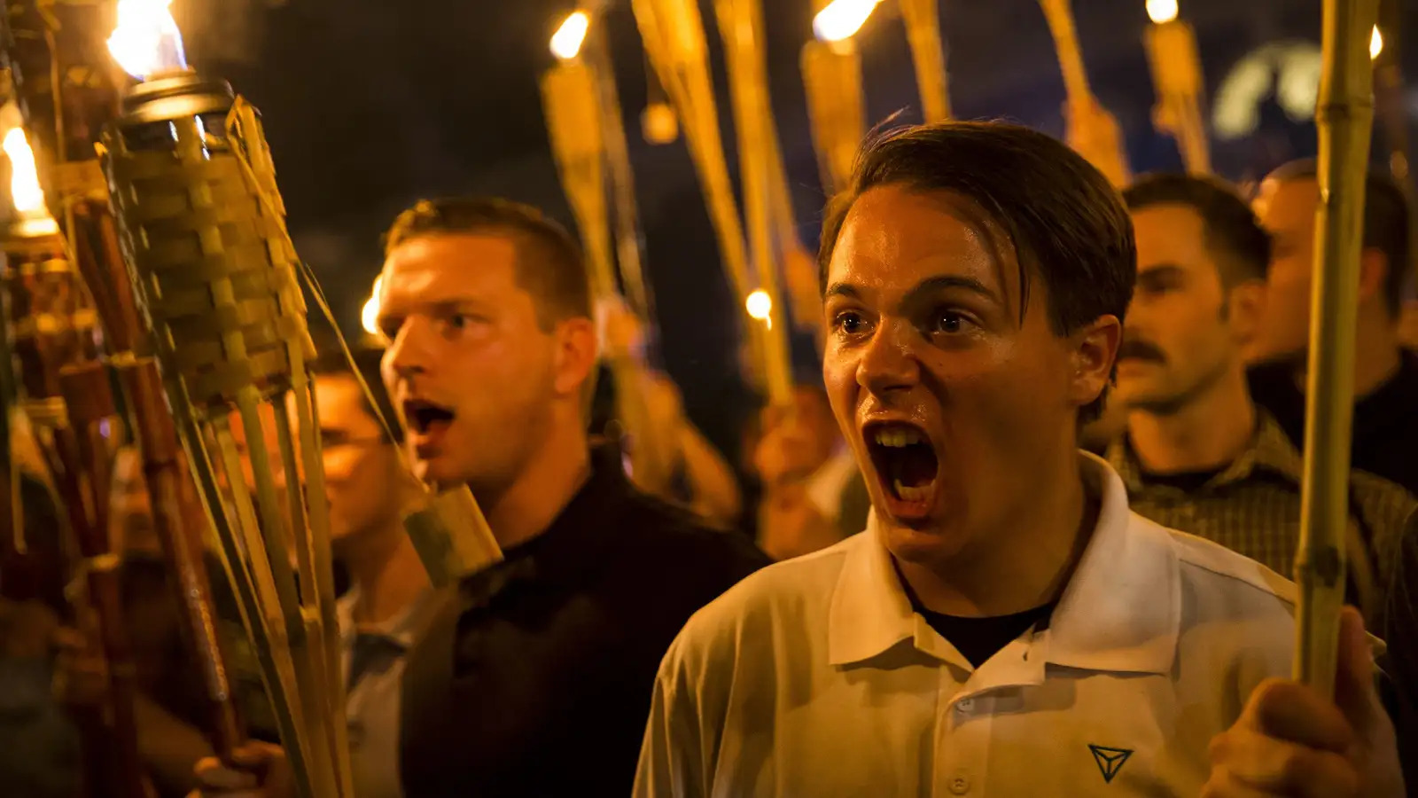 High Quality White Nationalists shouting "Jews will not replace us" Blank Meme Template