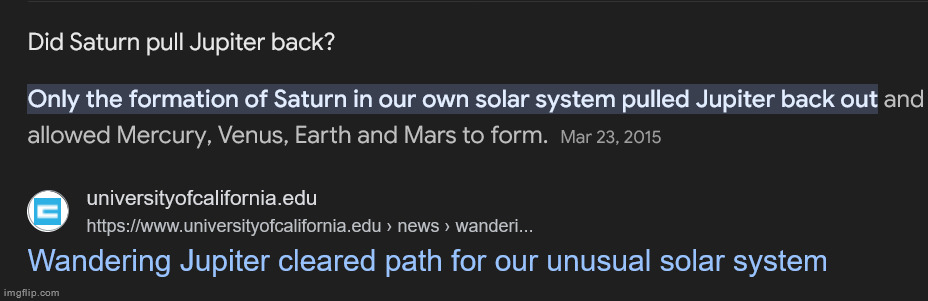 it's official. we exist because of saturn | made w/ Imgflip meme maker