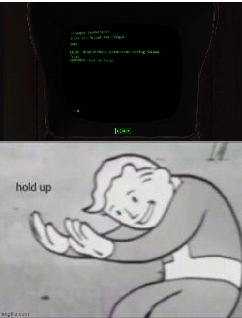 *cough cough* wha- | image tagged in fallout hold up,excuse me what the fuck,excuse me what now,fallout 4 | made w/ Imgflip meme maker