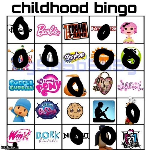 Childhood bingo | image tagged in childhood bingo | made w/ Imgflip meme maker