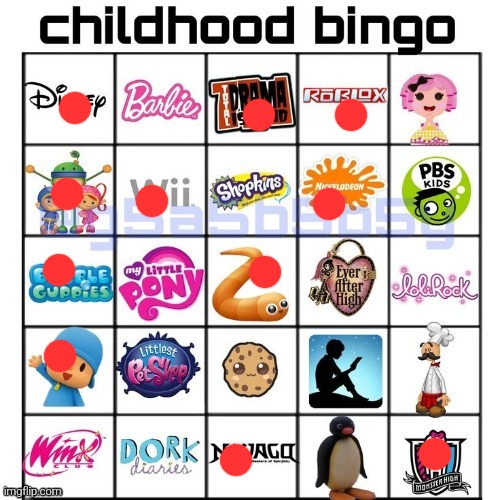 Childhood bingo | image tagged in childhood bingo | made w/ Imgflip meme maker