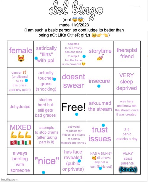 feels like December again | (kinda) | image tagged in del bingo real | made w/ Imgflip meme maker